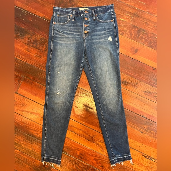 Madewell 10” High Rise Button Fly Skinny Jeans: Drop Hem Edition - Picture 8 of 13